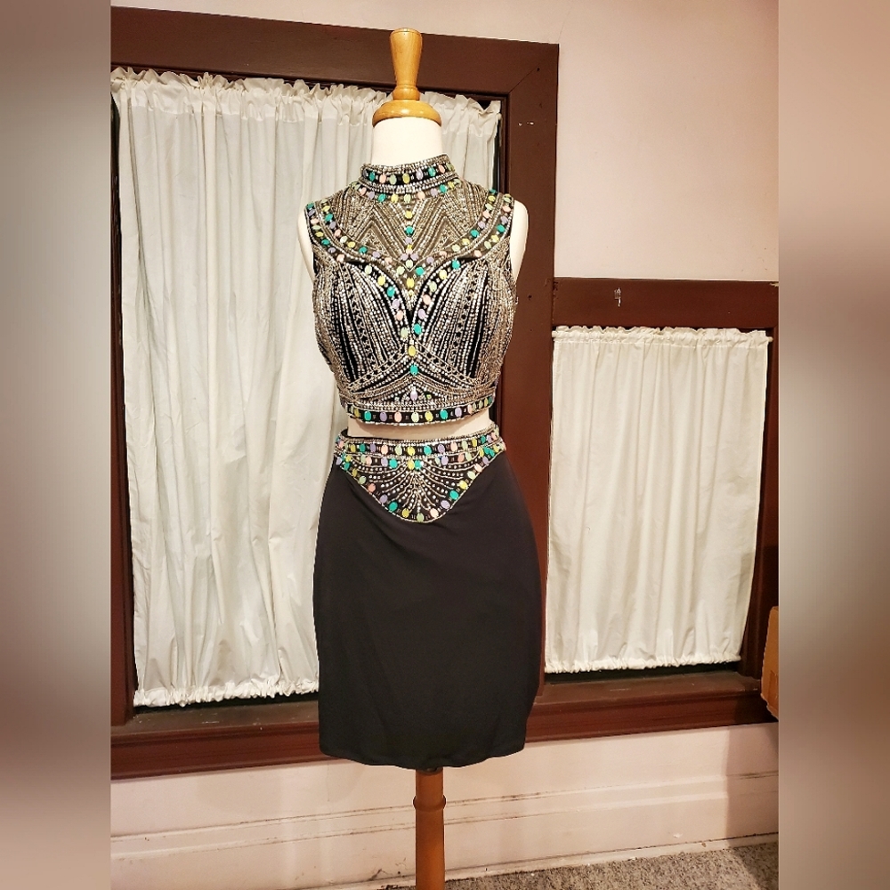 Black Multi 2-Piece Shortie